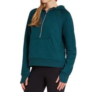 Danskin Ladies' Half Zip Pullover Hoodie Green M